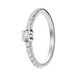 Lucardi Dames Zilveren ring met zirkonia stenen - Ring - 925 Zilver - Zilverkleurig - 16 / 50 mm