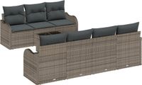 vidaXL Ensemble de banc de jardin 8 pièces 7 places gris