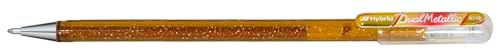 Pentel K110-DMXX Hybrid Dual Metallic Gelroller - Glitter Gel - Schrijfkleur goud/metallic rood & goud, lijndikte 0,5 mm, 12 stuks