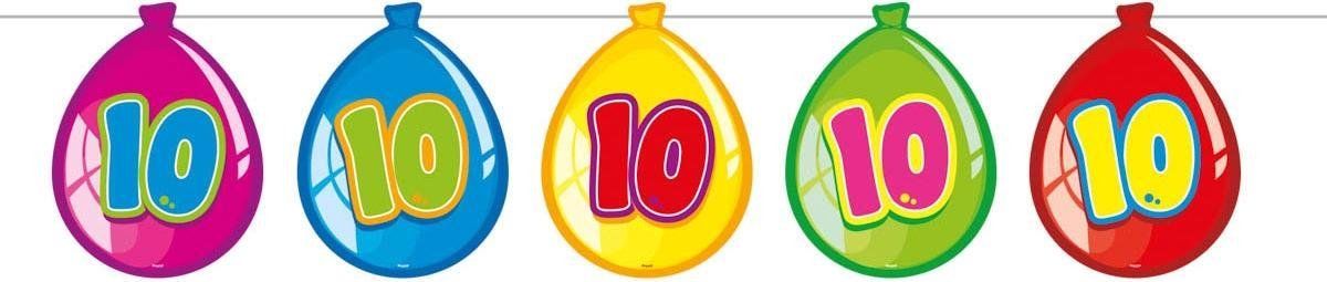 Folat Slingers 10 Jaar Ballonnen 10m - Verjaardag - Veelkleurig