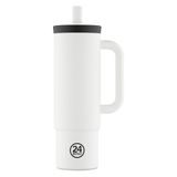 24Bottles Straw Drinkbeker 800 ml Capaciteit - white