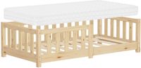 ML-Design Kinderbed 70x140 cm met lattenbodem uitvalbeveiliging en matras H-10 cm natuurlijk dennenhout