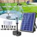 Poposoap Fontaine Solaire 6,5w, Pompe Solaire Bassin Avec Protection Manque D’eau, 2 Buses & Tuyau 1,5m Pour Bassin Et Bain D’oiseaux