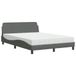 vidaXL Bed met matras "Dover", donkergrijs, 120x200 cm, met stoffen bekleding
