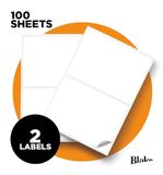 Blake Puur etiketten, 2 stuks per A4-vel, 100 vellen 200 in totaal, zelfklevende etiketten met effen adresafdrukken, geschikt voor digitale printers, 199,6 x 143,5 mm
