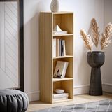 Merkloos 4-laags kubusboekenkast, witte houten plank voor kantoorwoonkamermeubilair