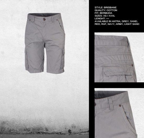 Newstar heren short Brisbane grijs - maat S