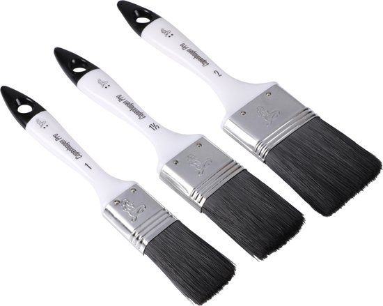 Copenhagen Pro Kwastenset - Plat - 3-delig - Synthetisch Haar - Universeel - 1, 1.5 en 2 inch