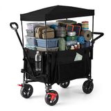 Merkloos Relaxdays Bolderkar opvouwbaar - tot 150 kg - zwart