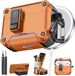 Holland Connections Housse de protection Dual-Lock pour AirPods Pro 3 (2025) avec support de téléphone et kit de nettoyage - Orange