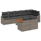 vidaXL Tuinbank Set 9-delig Grijs Polyrattan