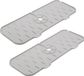Unyqoos Robinet de cuisine – Set de 2 tapis d'égouttage en silicone avec évacuation, ouverture en étoile, 37 x 13,5 x 0,8 cm, gris clair