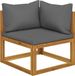 vidaXL Sectional sofa with dark grey cushion solid acacia wood
