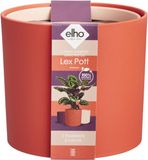 Elho Lex Pott set van 3 bloempotten voor binnen - Koraalrood - 100% Gerecycled Plastic