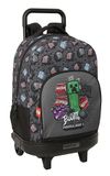 Safta Sac à Dos à Roulettes Compact Extraible Minecraft Graffiti 33L 33x22x45 Cm One Size