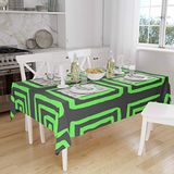Bonamaison Tafelkleed, Anti-Mold, Sneldrogend, Waterdicht, 100% Polyester Tafellaken, Neon groene rook, 140 x 160 Cm
