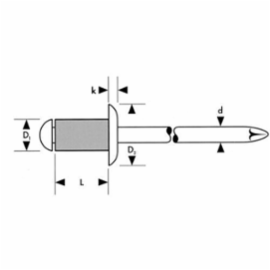 Gesipa Standaard-blindklinknagel Vlakrondkop Aluminium/staal 4x14mm