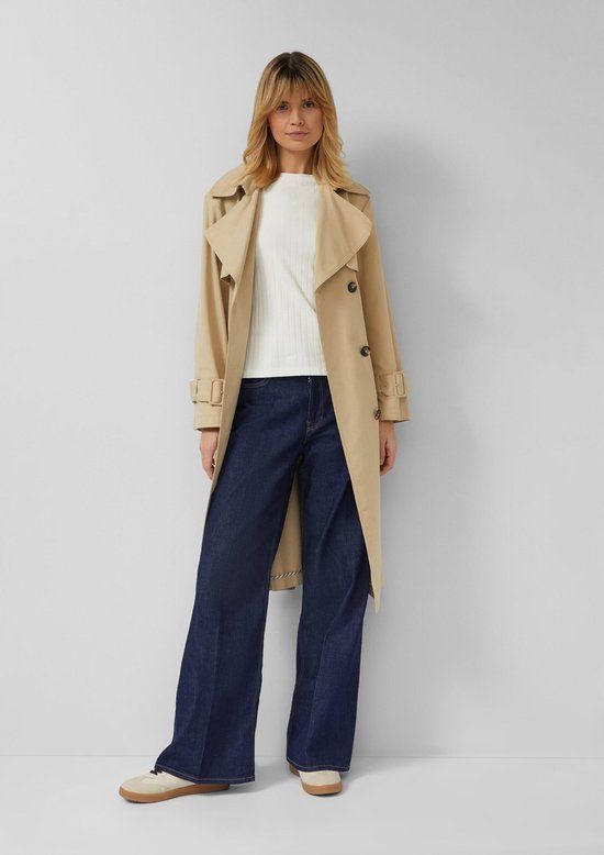s.Oliver Outdoor-Mantel Beige Katoen/Lyocell Dames Maat 38
