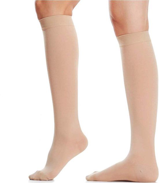 FitBoostR Compressiekousen - 1 Paar - Beige - Maat M/L (35-44) - Unisex