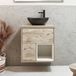 Hudson Reed Hoxton Meuble sous vasque suspendu 60cm avec étagère ouverte Chêne clair Incl. vasque à poser ovale Graphite