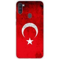 Samsung Galaxy A11 Drapeau turquie bedrukt siliconen hoesje