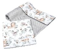 Kinderdeken Medi Partners Kinderdeken met kussen 100% Katoen Minky Grote Bilaterale Set 75x100 + 35x30cm Multifunctioneel Wieg en Kinderwagen