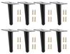Set de 8 pieds de meuble coniques noirs de 15 cm