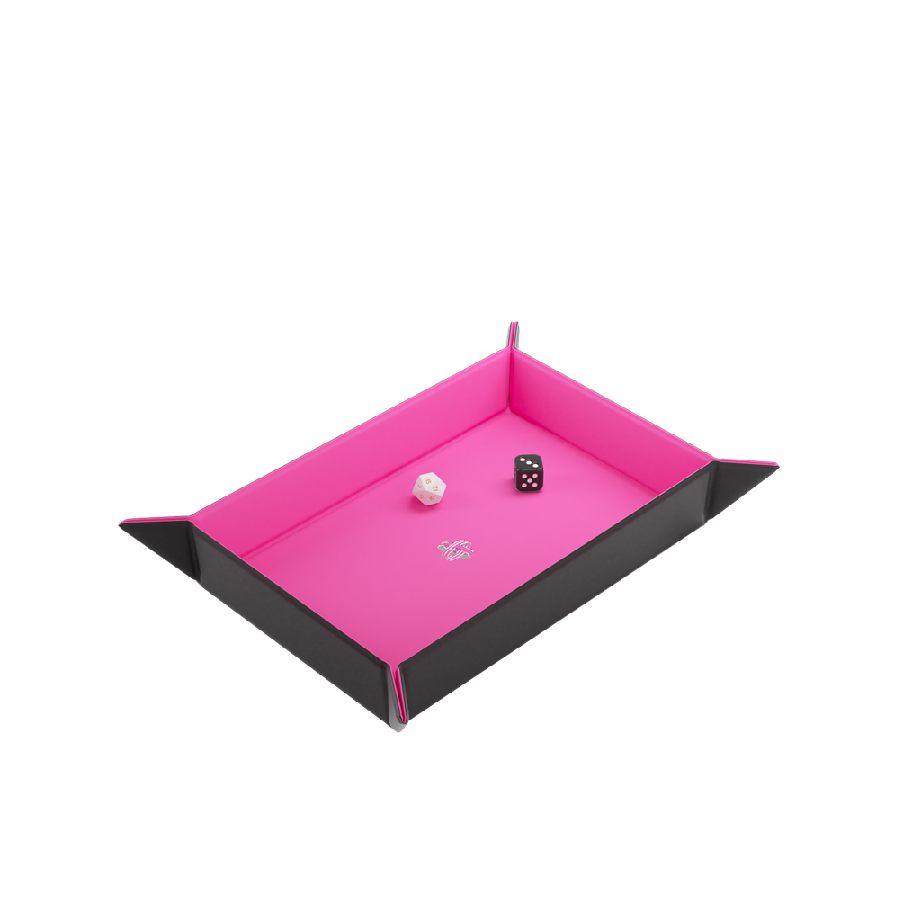 GameGenic Dice Tray Magnetic Rectangular - Zwart / Roze