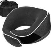 Unyqoos® Coussin de voyage confortable et réglable en mousse à mémoire de forme pour un soutien optimal du cou - Gris