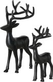 Boltze Rendier Thielo, set van 2 stuks, zwart, aluminium, 35 cm