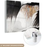 MuchoWow® Glass Painting 80x60 cm - Acrylic Glass Painting - Gold - Abstract - Design - Photo on Glass - Paintings