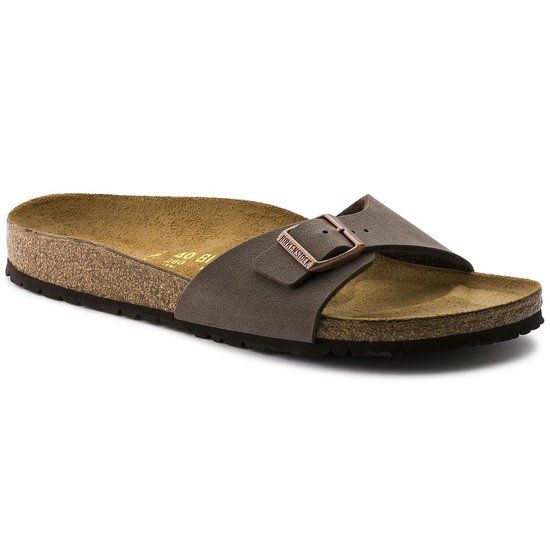 Birkenstock Madrid Birko-Flor Slides Women Mocha Size 43