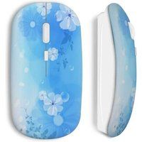 Maniacase Wireless Mouse Blue Style Flowers
