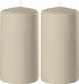 Enlightening Candles 2x Bougies cylindriques/stompkaarsen beige 6 x 12 cm 45 heures de combustion - Bougies inodores beige
