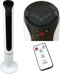 BES LED Ventilator - Aptoza Arlina - 40W - Torenventilator - Afstandsbediening - Timer - Staand - Rond - Zwart/Wit - Kunststof