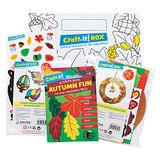 Baker Ross CBS011 Herfst-kunst- en knutselset, voor kinderen, twee grappige creatieve kits, stickers en een activiteitenboek voor jongens en meisjes