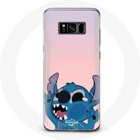 Maniacase Hoesje voor Samsung Galaxy S8 plus Stitch de neus in de lucht roze achtergrond