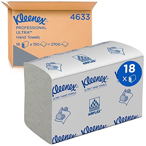 Kleenex Ultra Papieren Handdoeken 4633-2 Laags - 18 Verpakkingen x 150 Vellen (2700 in totaal)