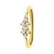 Lucardi - Dames Zilveren ring asymmetrisch zirkonia - Ring - 925 Zilver - Goudkleurig- 17.5 / 55 mm