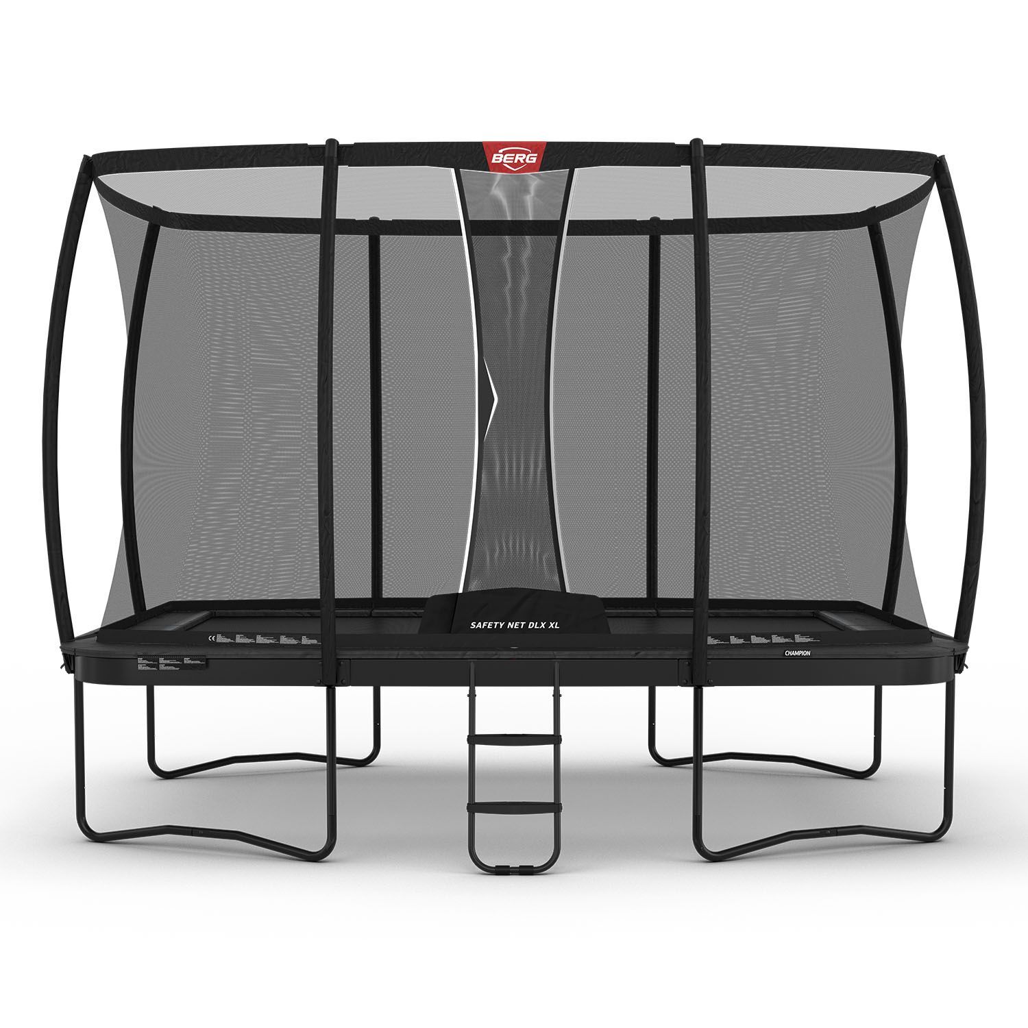 Berg trampoline rechthoekig Champion Regular grijs 500 cm met veiligheidsnet deluxe XL