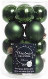 Decoris Cilgro Kerstballen set 16-delig | glas | dennengroen | 3,5cm