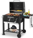 Merkloos / Sans marque Asaam Houtskoolbarbecue- Outdoor Camping BBQ Grill - Offset Roker met deksel- Onderplankventilatie verstelbaar, flesopener 116 cm