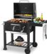 Merkloos / Sans marque Asaam Houtskoolbarbecue- Outdoor Camping BBQ Grill - Offset Roker met deksel- Onderplankventilatie verstelbaar, flesopener 116 cm