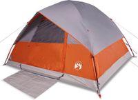 vidaXL Koepeltent 6-persoons waterdicht grijs en oranje