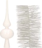 Kaemingk B.V. Ensemble de décorations de Noël, flèche blanche hivernale et 3x guirlandes en aluminium, blanc
