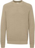 Solid Trui Solid Valencia Beige Wol Ronde Hals Lange Mouw Regular Fit Gestreept Unisex XXL