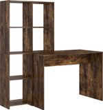 vidaXL Bureau met plank Rook Eiken 138,5 x 55 x 143 cm Bewerkt hout