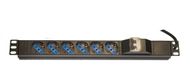 LINK LK100503 19" Stroomstrip met 6 AC-uitgangen, 3m, Zwart/Blauw/Wit