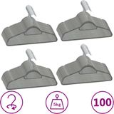 vidaXL - 100-delige Kledinghangerset - Anti-slip - Fluweel - Grijs