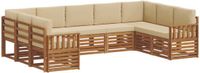 vidaXL - Bank loungeset - 9 zitplaatsen - Natuurlijk en beige - Acacia hout
